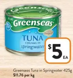 Foodworks Greenseas Tuna in Springwater offer