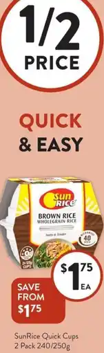 Foodworks SunRice Quick Cups offer