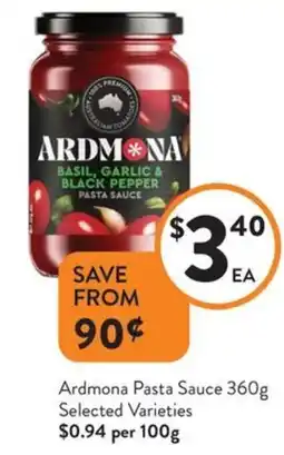 Foodworks Ardmona Pasta Sauce offer