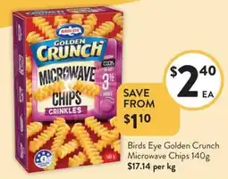 Foodworks Birds Eye Golden Crunch Microwave Chips offer