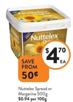 Foodworks Nuttelex Spread or Margarine offer