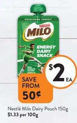 Foodworks Nestlé Milo Dairy Pouch offer