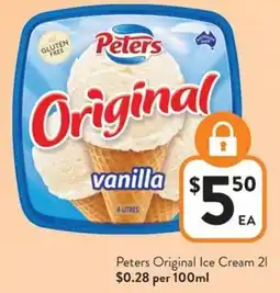 Foodworks Peters Original Ice Cream offer