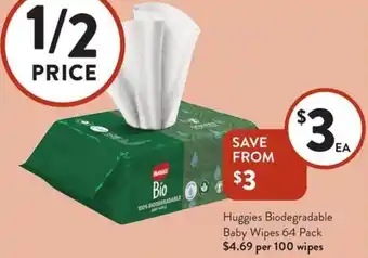 Foodworks Huggies Biodegradable Baby Wipes offer