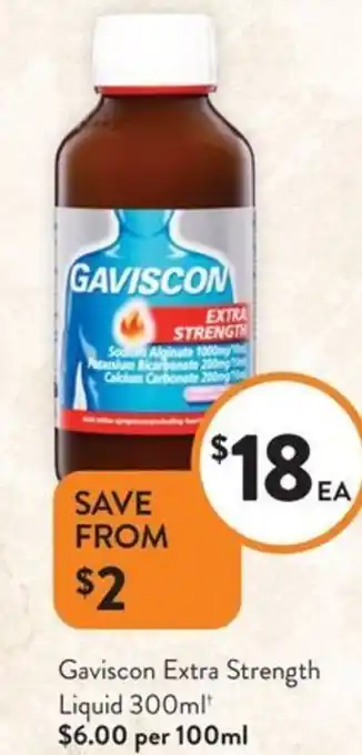 Foodworks Gaviscon Extra Strength Liquid offer