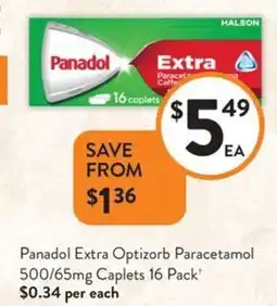 Foodworks Panadol Extra Optizorb Paracetamol offer