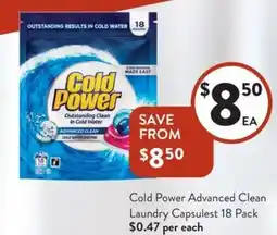 Foodworks Cold Power Advanced Clean Laundry Capsulest offer