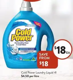 Foodworks Cold Power Laundry Liquid offer