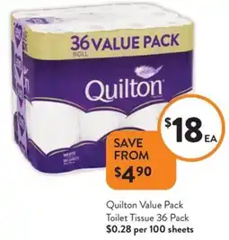 Foodworks Quilton Value Pack Toilet Tissue offer