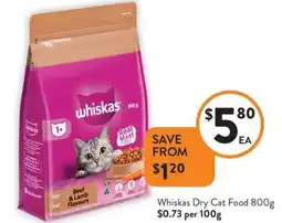 Foodworks Whiskas Dry Cat Food offer