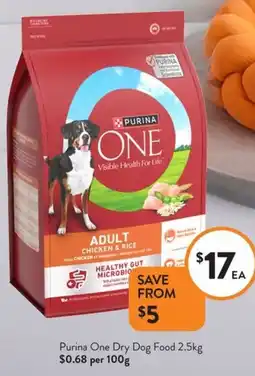 Foodworks Purina One Dry Dog Food offer