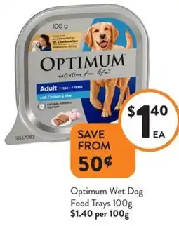 Foodworks Optimum Wet Dog Food Trays offer