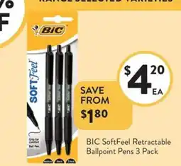 Foodworks BIC SoftFeel Retractable Ballpoint Pens offer