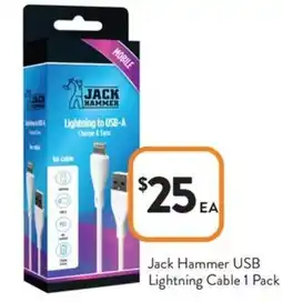Foodworks Jack Hammer USB Lightning Cable offer