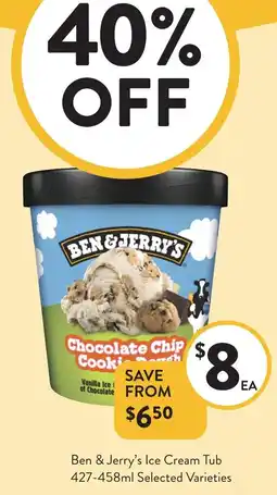 Foodworks Ben & Jerry's Ice Cream Tub offer