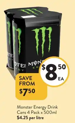 Foodworks Monster Energy Drink Cans offer