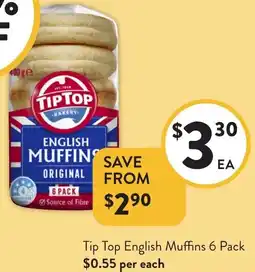 Foodworks Tip Top English Muffins offer