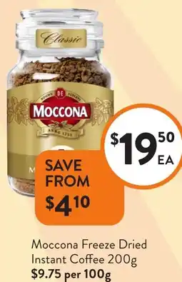 Foodworks Moccona Freeze Dried Instant Coffee offer