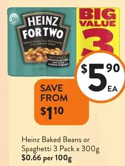 Foodworks Heinz Baked Beans or Spaghetti offer