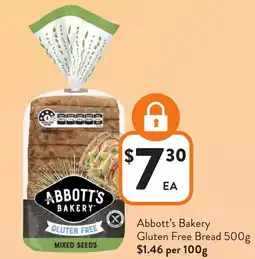 Foodworks Abbott's Bakery Gluten Free Bread offer