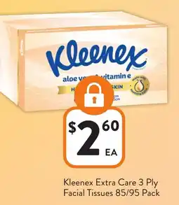 Foodworks Kleenex Extra Care 3 Ply Facial Tissues offer