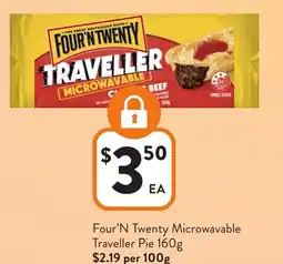 Foodworks Four 'N Twenty Microwavable Traveller Pie offer