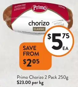 Foodworks Primo Chorizo offer