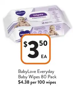 Foodworks BabyLove Everyday Baby Wipes offer