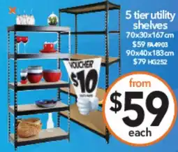 Cheap as Chips 5 tier utility shelves offer