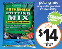 Cheap as Chips potting mix easy wetta granules offer