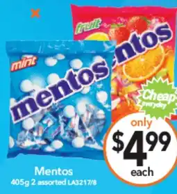 Cheap as Chips Mentos offer