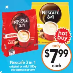 Cheap as Chips Nescafé 3 in 1 original or mild offer