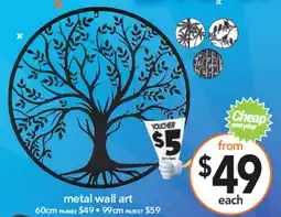Cheap as Chips metal wall art offer