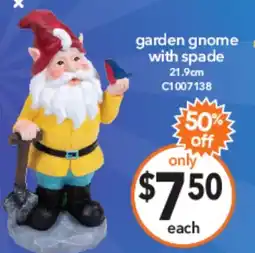 Cheap as Chips garden gnome with spade offer
