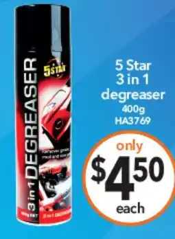 Cheap as Chips 5 Star 3 in 1 degreaser offer
