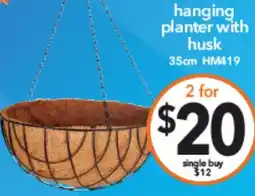 Cheap as Chips hanging planter with husk offer