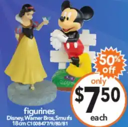 Cheap as Chips figurines Disney, Warner Bros, Smurfs offer