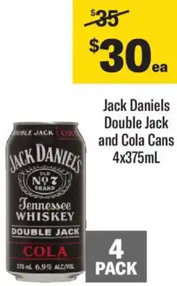 Liquorland Jack Daniels Double Jack and Cola Cans offer
