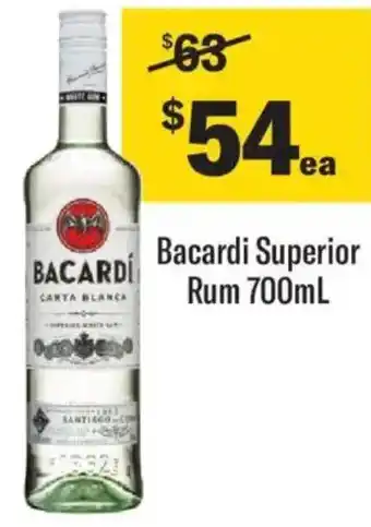 Liquorland Bacardi Superior Rum offer
