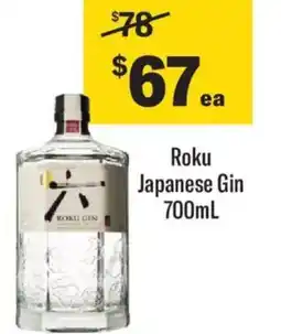 Liquorland Roku Japanese Gin offer