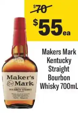 Liquorland Makers Mark Kentucky Straight Bourbon whisky offer