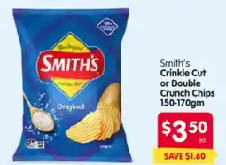 Spar Smith's Crinkle Cut or Double Crunch Chips offer