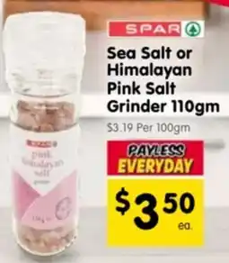 Spar Sea Salt or Himalayan Pink Salt Grinder offer