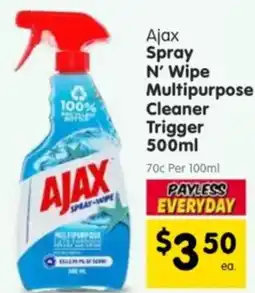 Spar Ajax Spray N' Wipe Multipurpose Cleaner Trigger offer