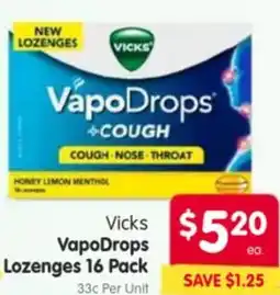 Spar Vicks VapoDrops Lozenges offer