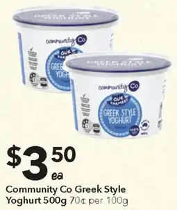Ritchies Community Co Greek Style Yoghurt offer