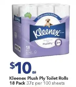 Ritchies Kleenex Plush Ply Toilet Rolls offer