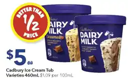 Ritchies Cadbury Ice Cream Tub offer