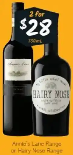 Cellarbrations Annie's Lane Range or Hairy Nose Range offer