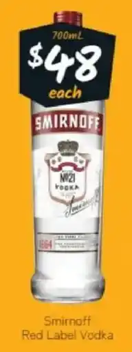Cellarbrations Smirnoff Red Label Vodka offer